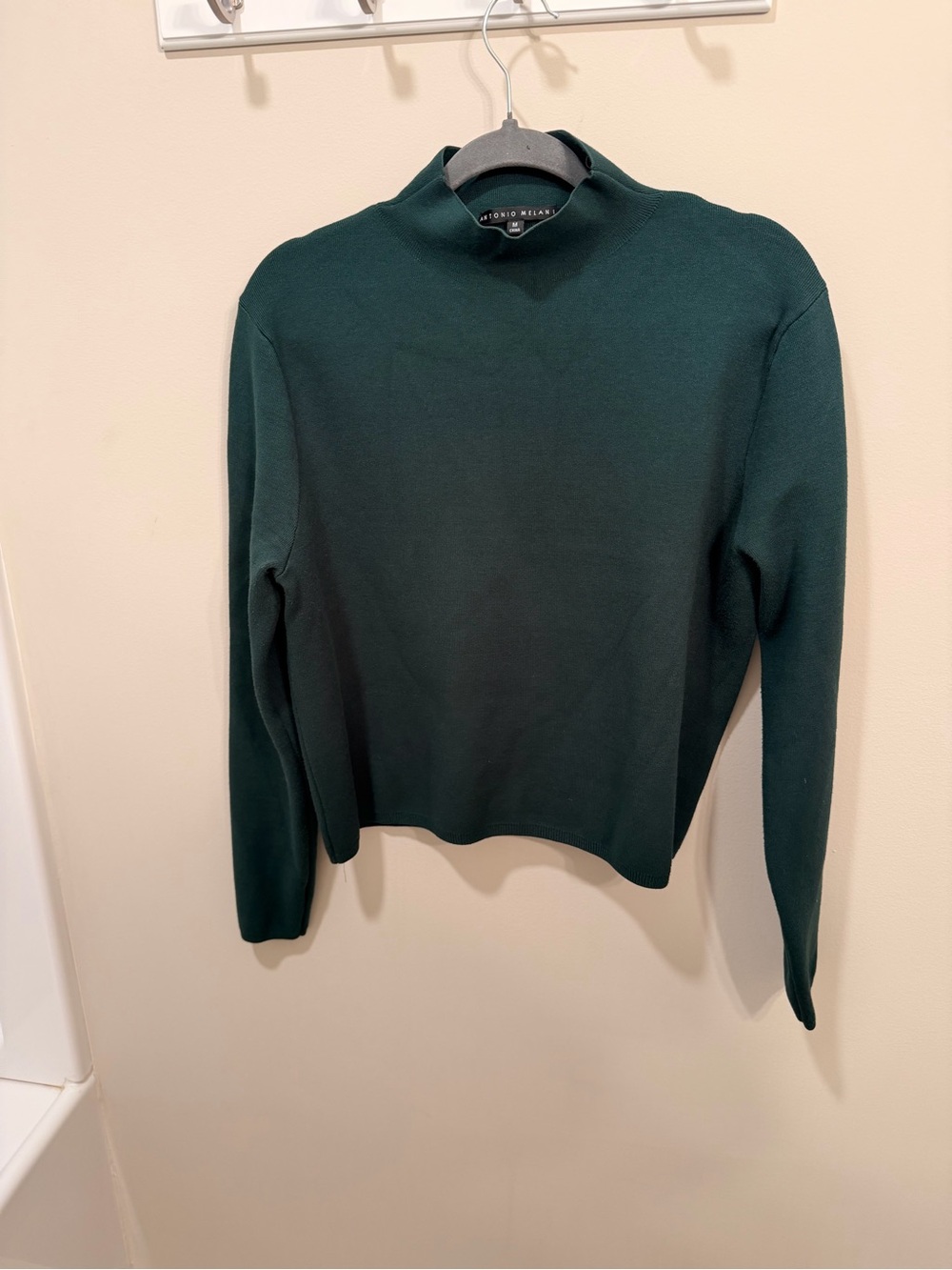 ANTONIO MELANI Deep Green Mock Neck Sweater  size M - Picture 5 of 9